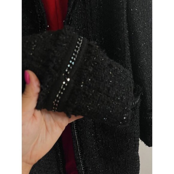 Basic House Women XS Black Tweed Midi Retro Minimalist Neutral Punk Grunge Indie - Picture 12 of 16